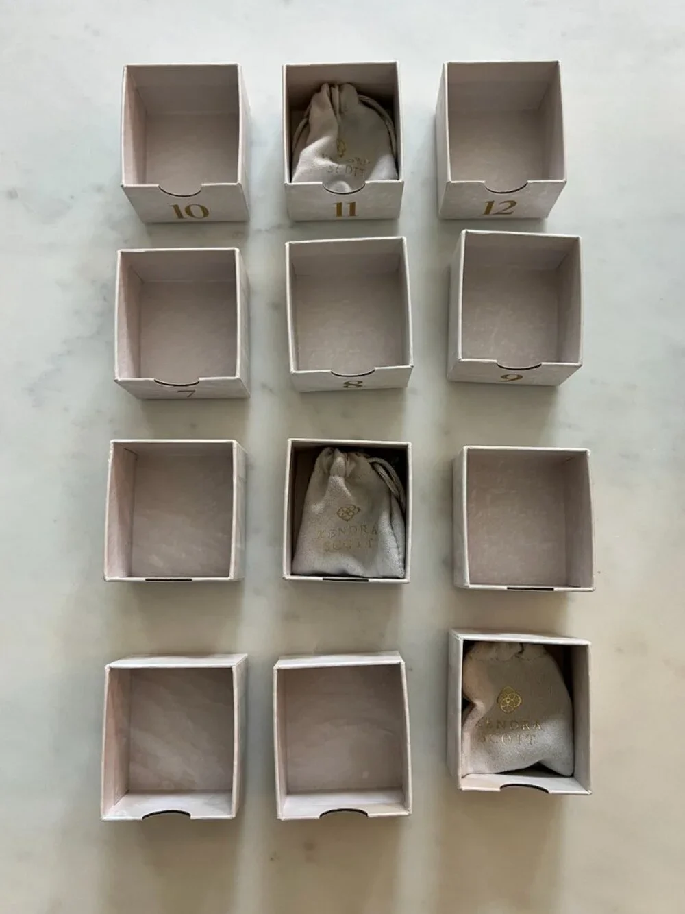 Kendra Scott 12 Days of Joy Advent Calendar Jewelry Box 12 Piece - EMPTY boxes